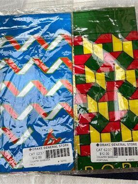 Bundle of 3 Country Bandanas 22” x 22”- Italy, Portugal & Greece- NEW